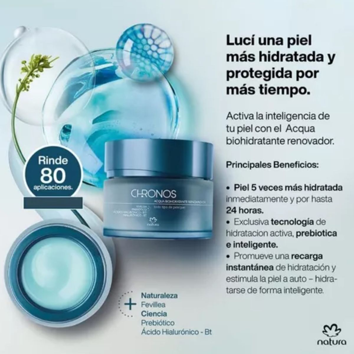 Natura - Acqua biohidratante 40 g Natura Chronos Renovador Rostro
