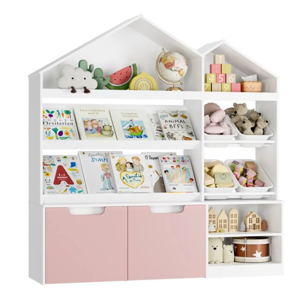 GENERICO - Estante Organizador Librero Juguetero Infantil Molly  Petrox Home