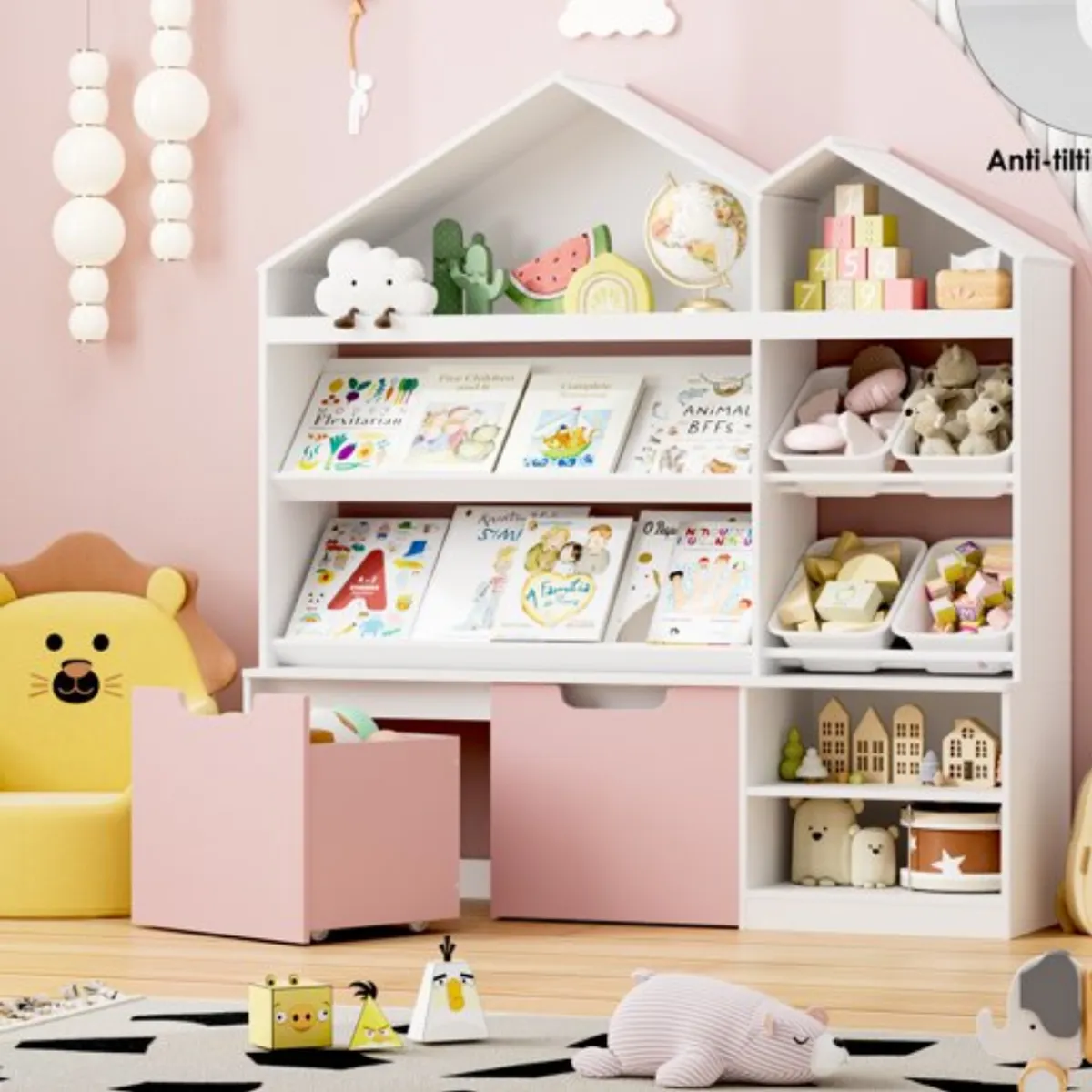 GENERICO - Estante Organizador Librero Juguetero Infantil Molly  Petrox Home