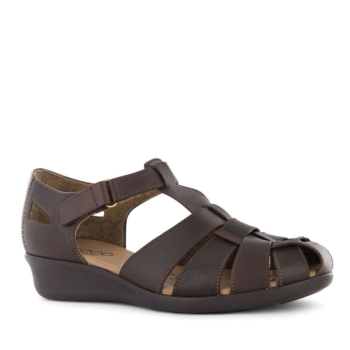 ECCO - Sandalias Mujer Ecco Antonia62 Khaki Oscuro Cuero Natural
