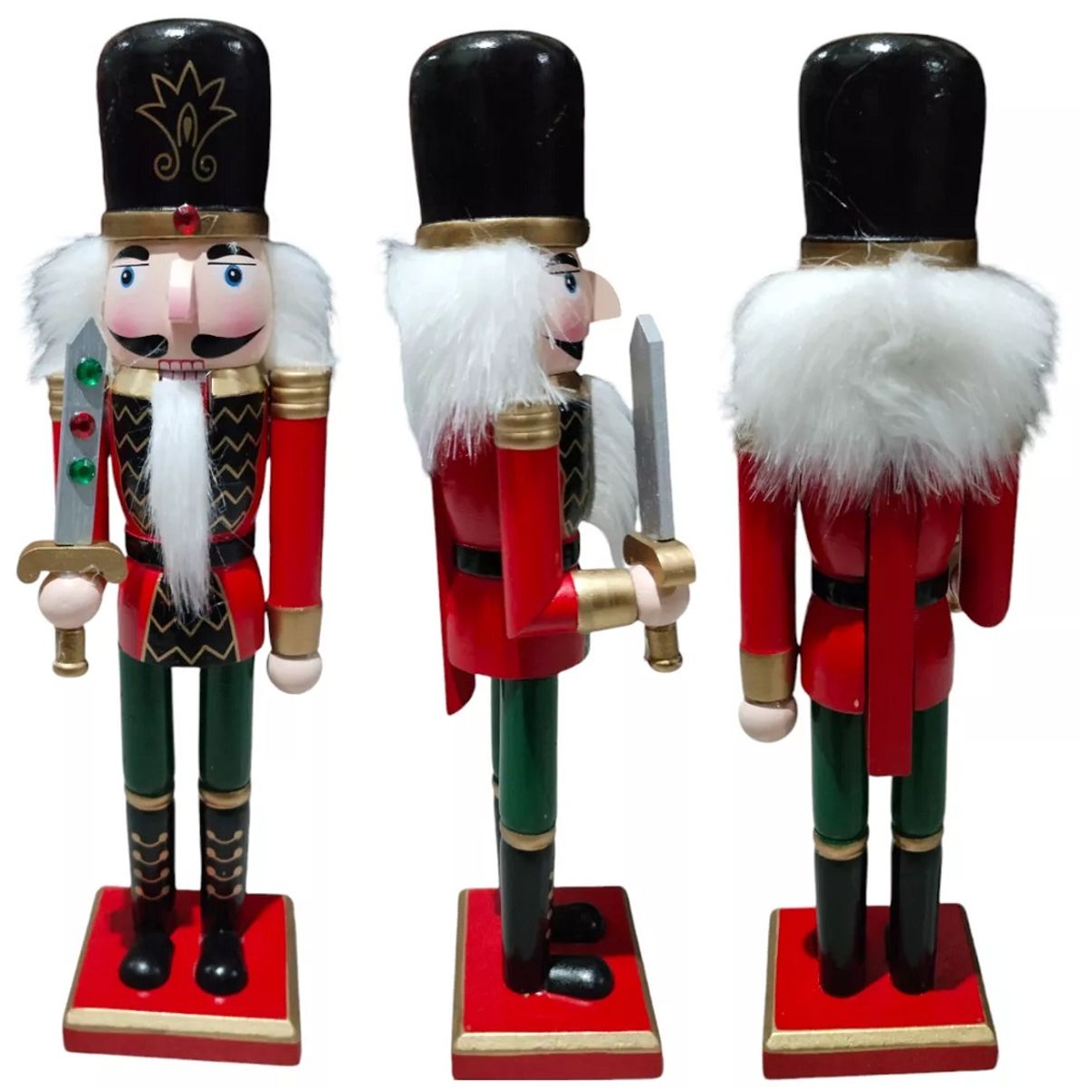 GENERICO - Cascanueces rojos navideños muñecos de navidad 30cm