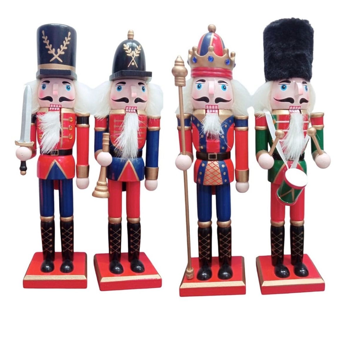 GENERICO - Cascanueces navideños rojos muñecos de navidad 30cm