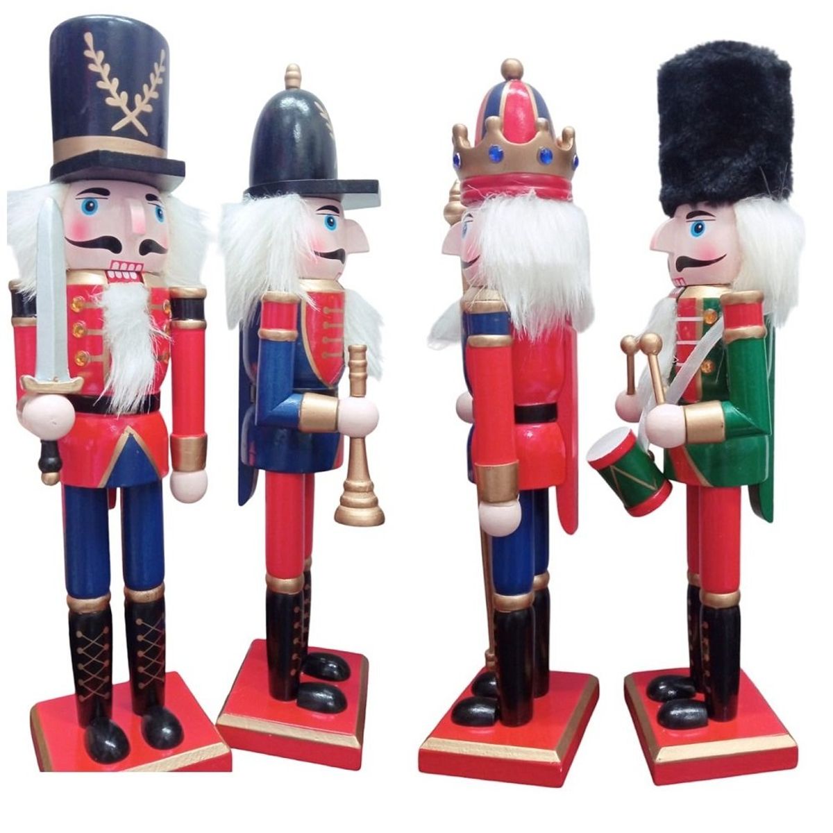 GENERICO - Cascanueces navideños rojos muñecos de navidad 30cm