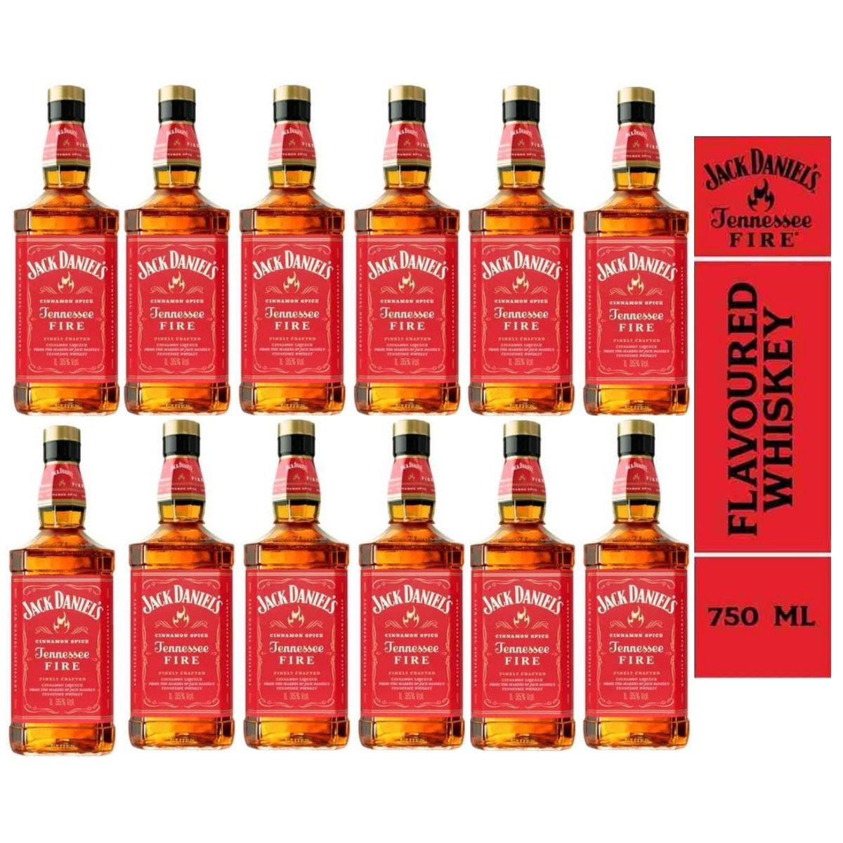 JACK DANIELS - Whisky JACK DANIELS Fire Botella 750ml - 12 UND
