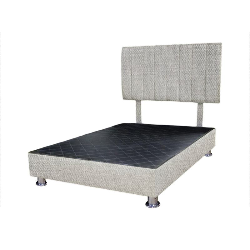 MUEBLES MACRUMO - Cama tapizada Cali - Queen - Color Gris Plata
