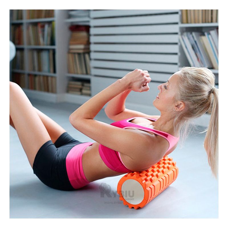 RYBIU IMPORT - Roler Ergonomico para Ejercicio en Naranja Y+Regalo Stickers