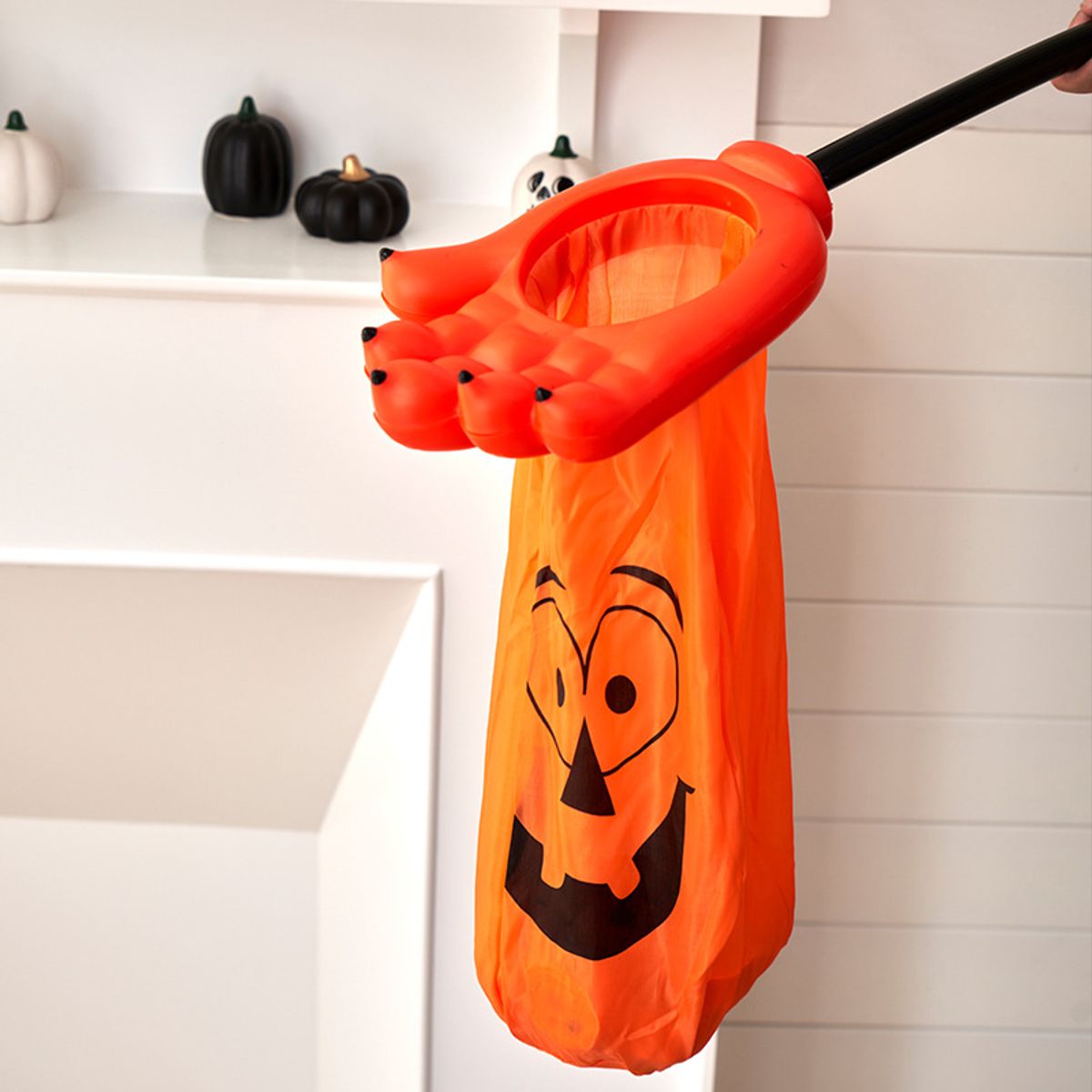KAST PE - Pack x12 Mano Recolectora Calabaza Naranja Halloween + Velas