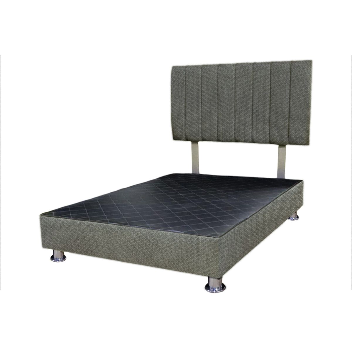 MUEBLES MACRUMO - Cama tapizada Cali - King - color Plomo