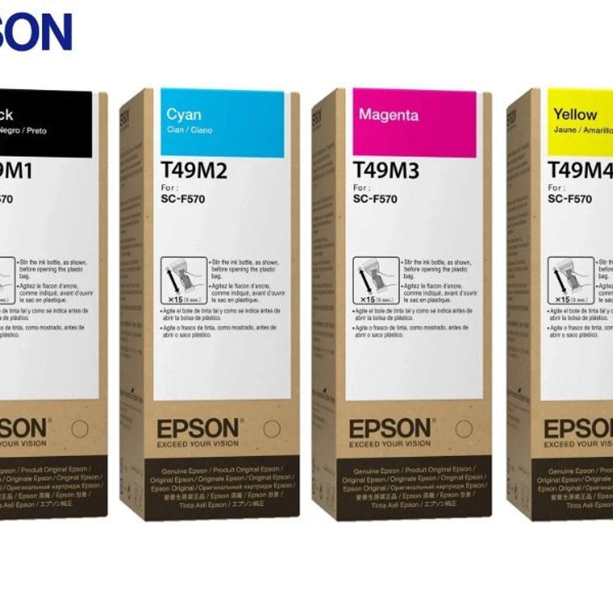 EPSON - PACK x 4 TINTAS DE SUBLIMACION ORIGINAL EPSON T49M1