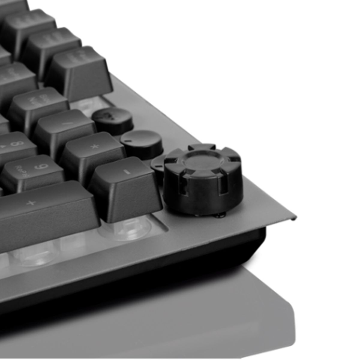 MICRONICS - Teclado Multimedia Gamer Con Perilla y Botones de Atajos Rápidos RGB