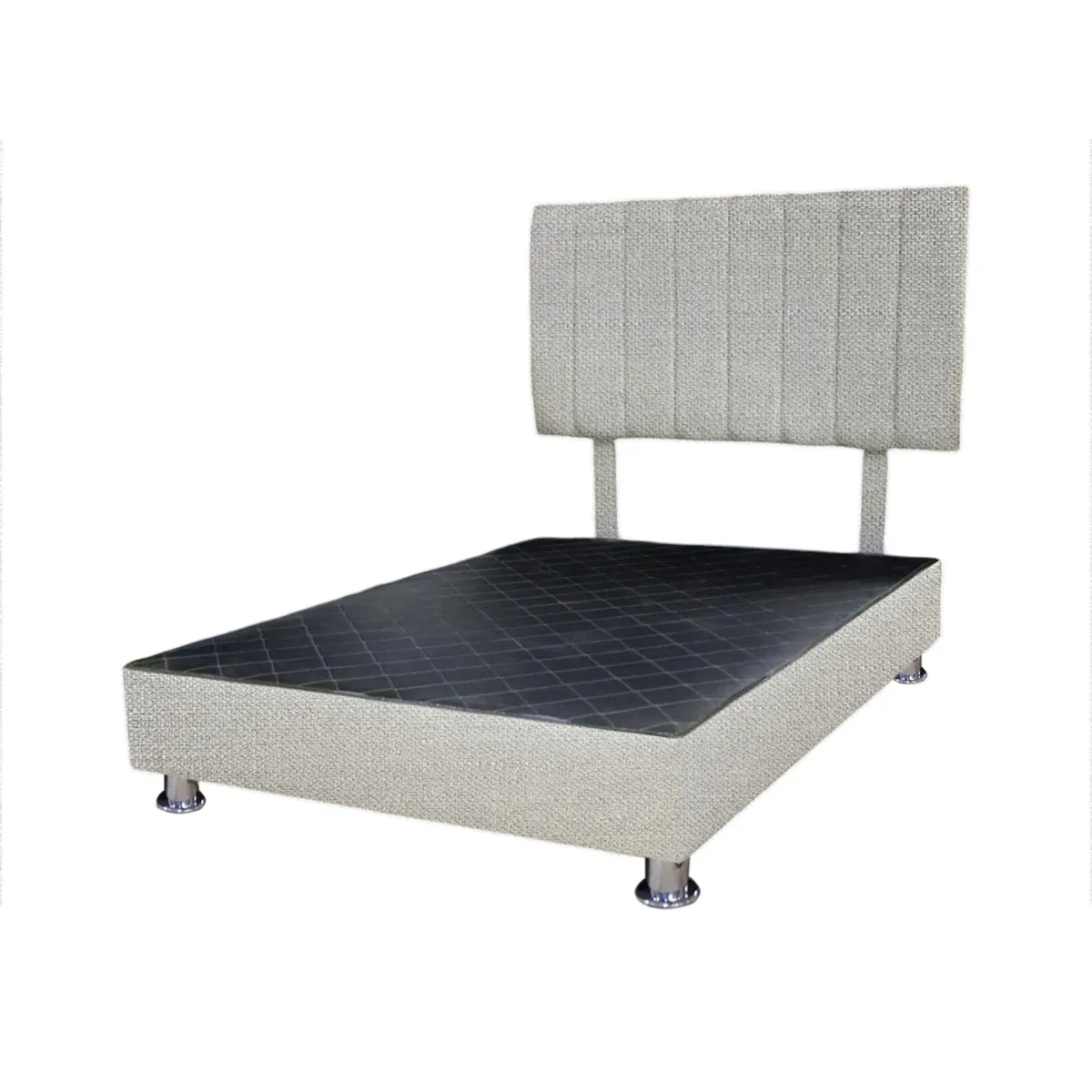 MUEBLES MACRUMO - Cama tapizada Cali - 1.5 Plz - Color Gris Plata