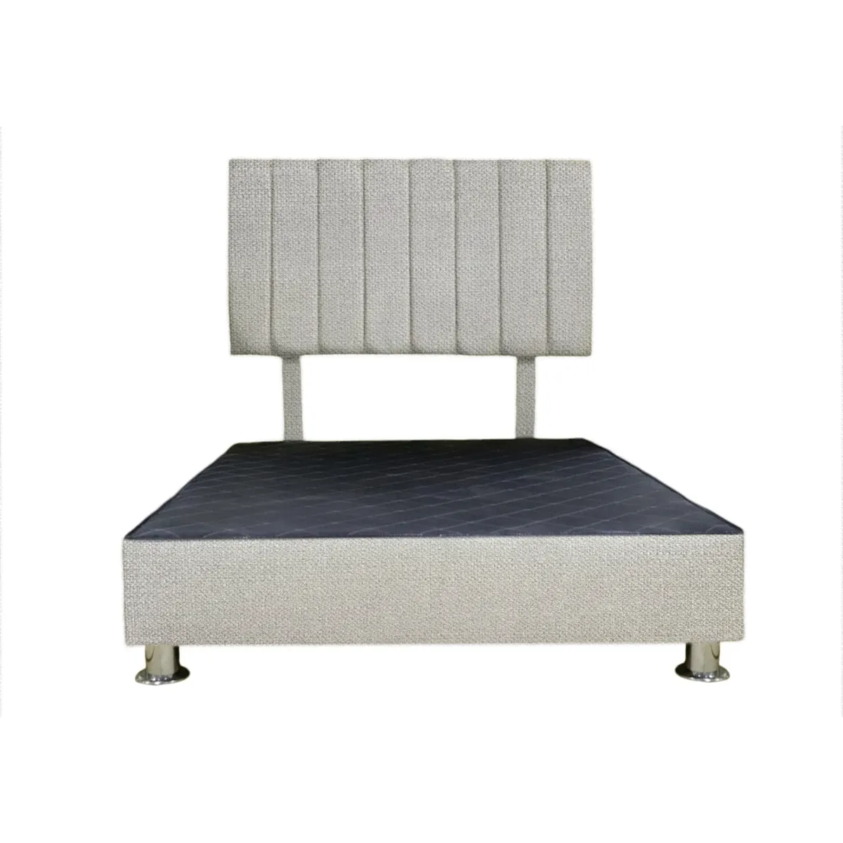 MUEBLES MACRUMO - Cama tapizada Cali - 1.5 Plz - Color Gris Plata