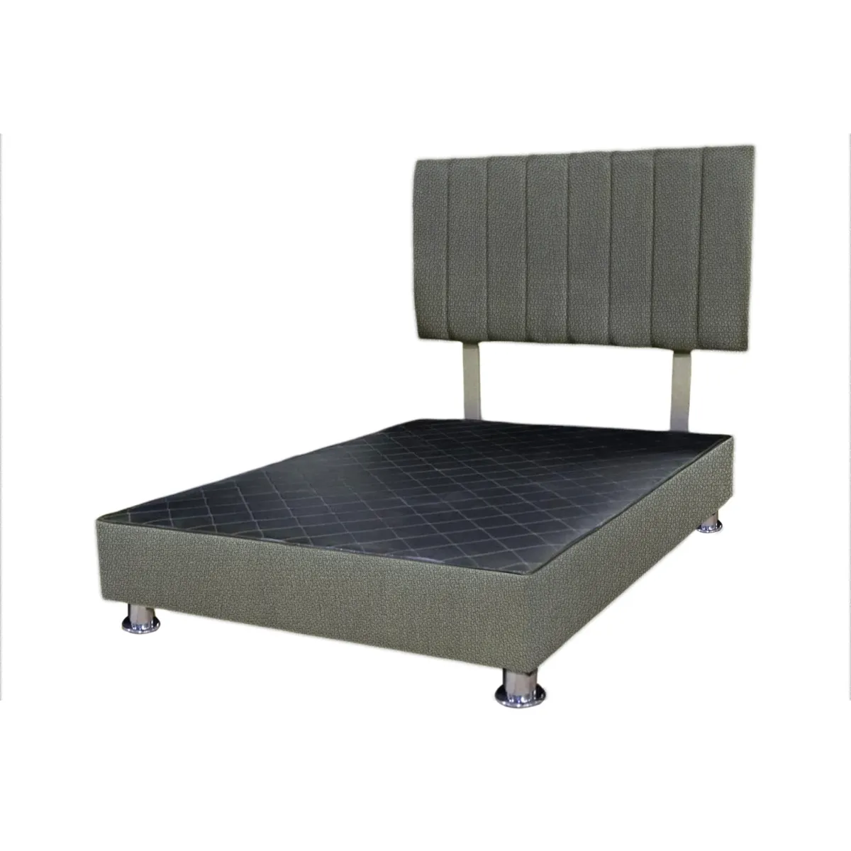 MUEBLES MACRUMO - Cama tapizada Cali - 1.5 Plz - Color Plomo