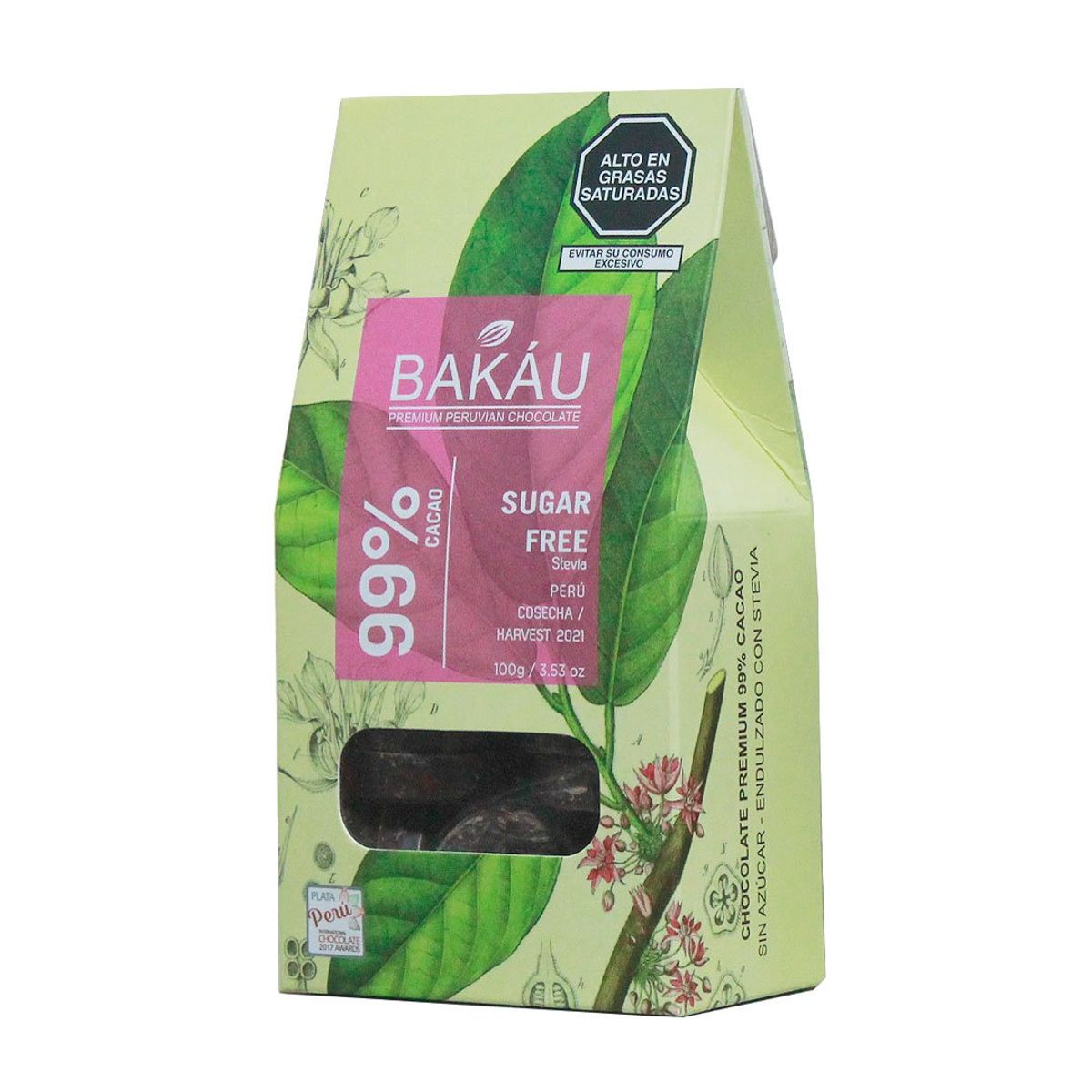 BAKAU - Chocolate con Stevia Bakáu 99% Cacao x 100g