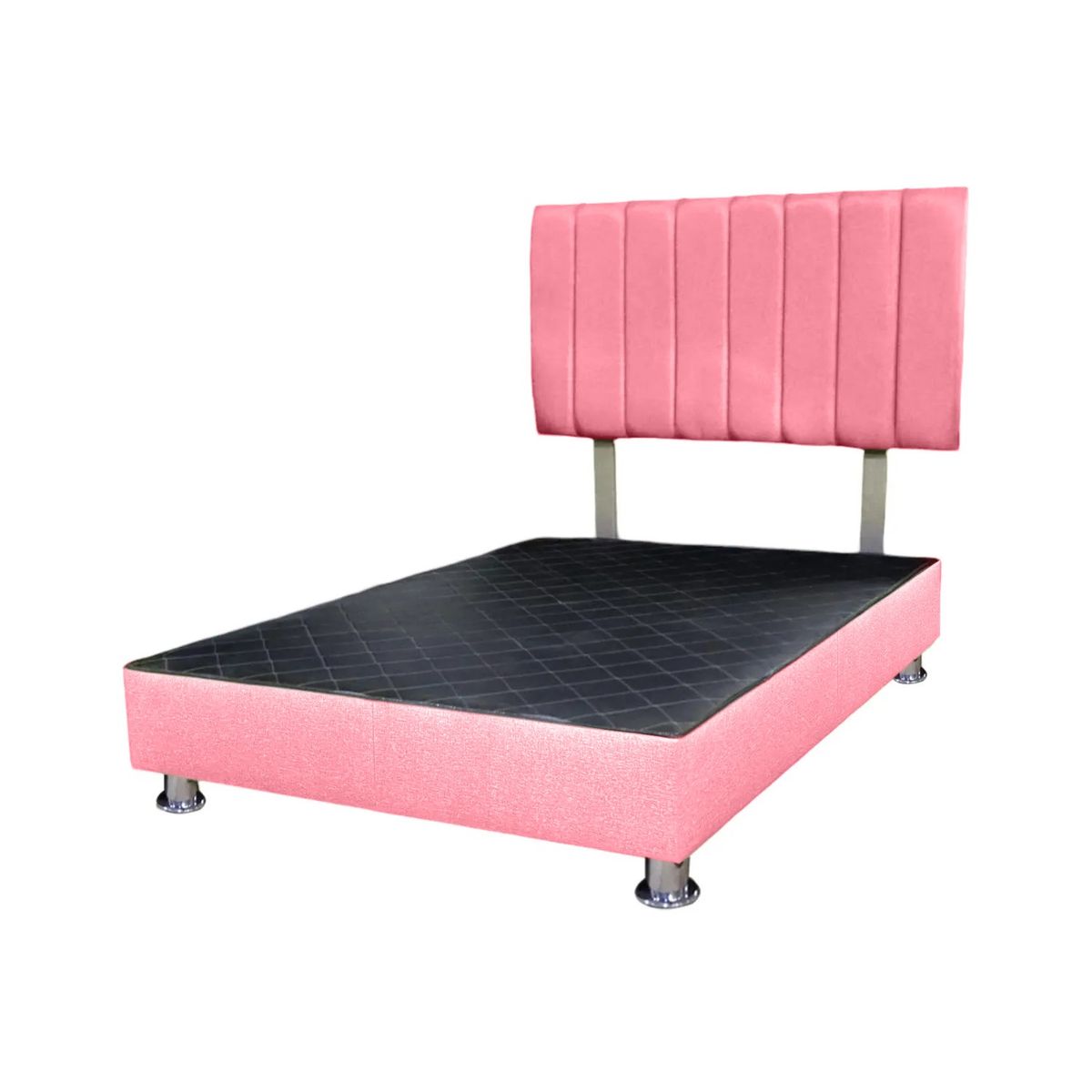 MUEBLES MACRUMO - Cama tapizada Cali - 1.5 Plz - Color Rosado