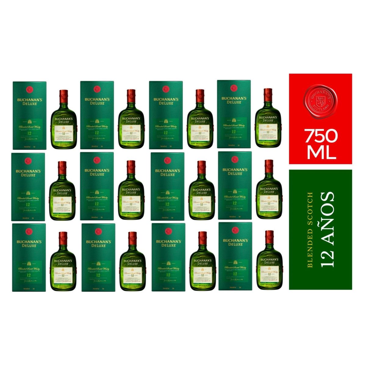 BUCHANANS - Whisky BUCHANANS DeLuxe 12 años 750ml - 12 UND