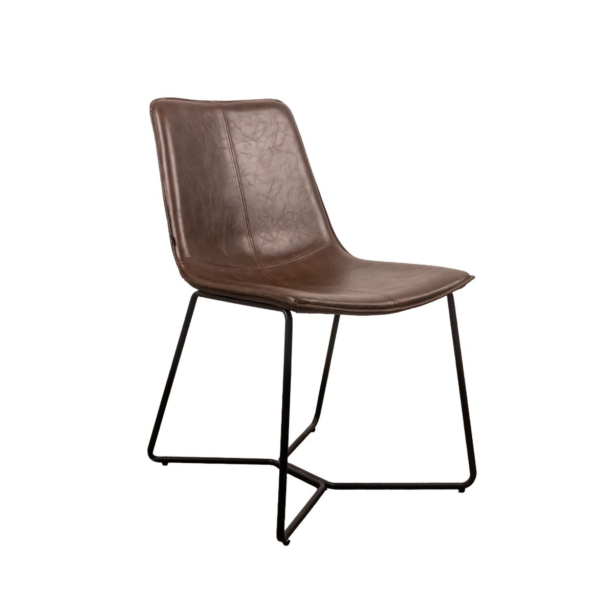 NIHM - Silla De Comedor De Cuero Palmetto Marrón