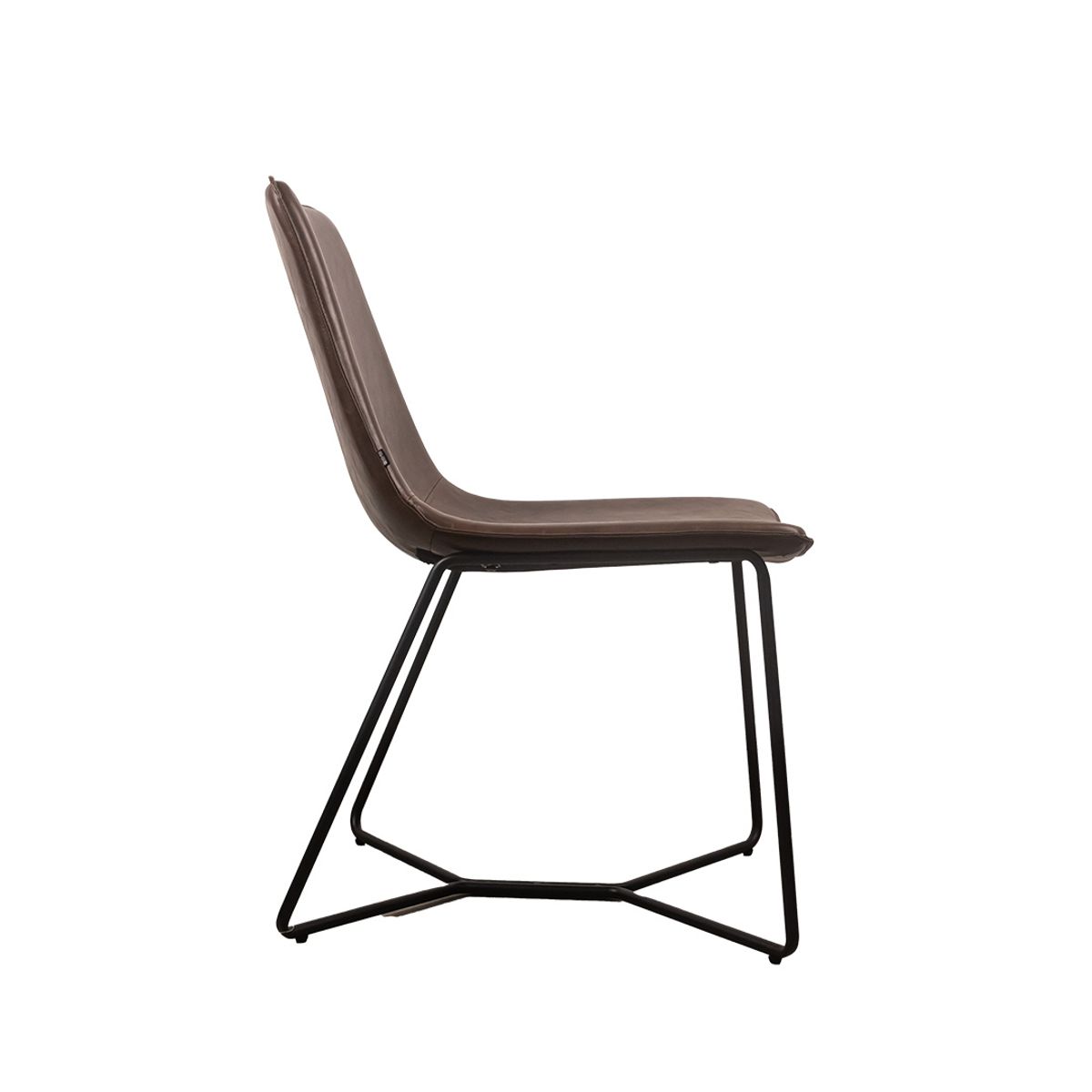 NIHM - Silla De Comedor De Cuero Palmetto Marrón