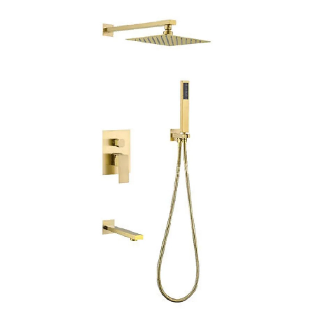 XM - KIT de Mezcladora de Lujo para Ducha Dorada Acero Inoxidsable