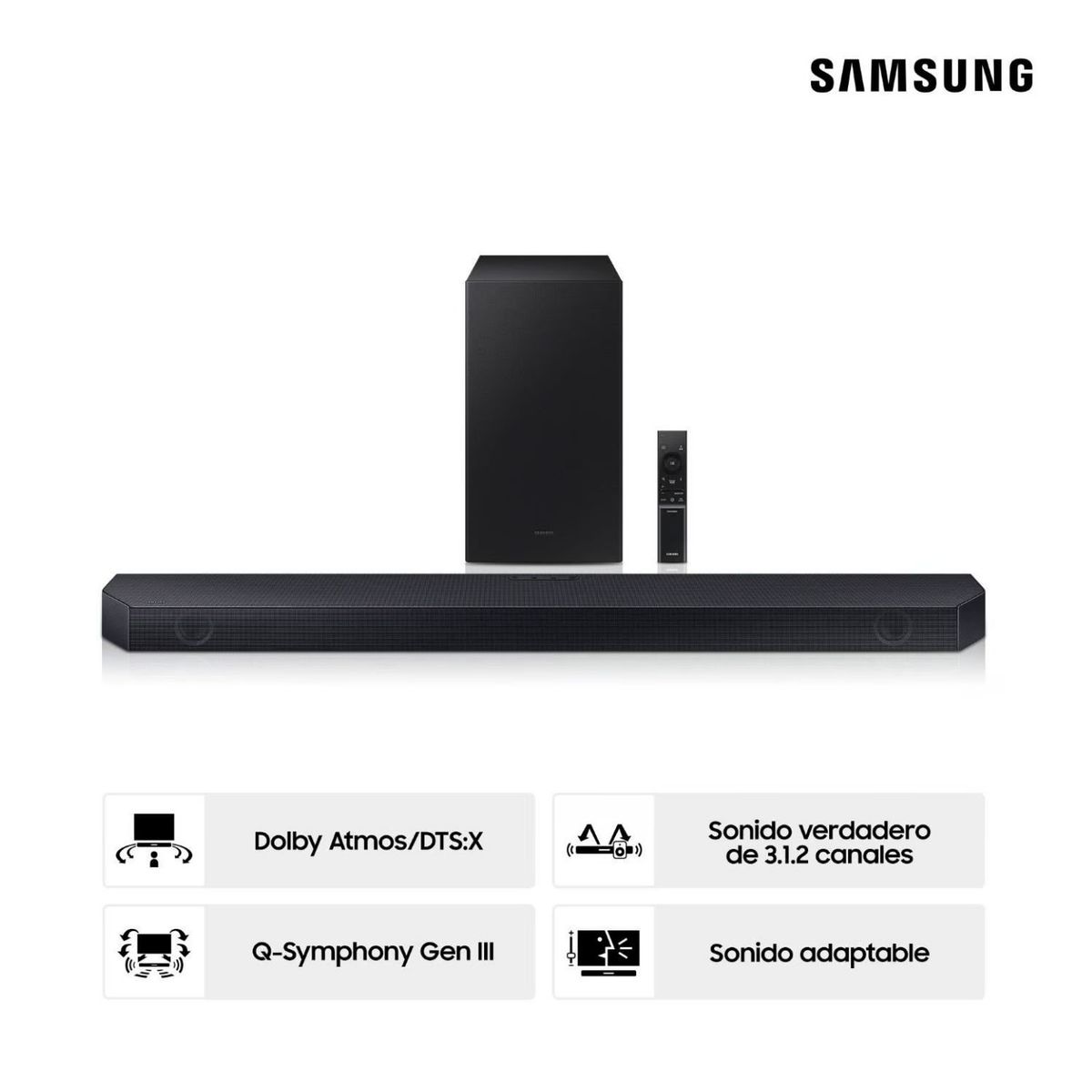 SAMSUNG - Soundbar Samsung Bluetooth 312Ch HW-Q600CPE