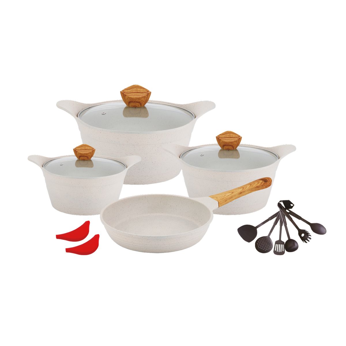 DECOKASA - Set de Ollas Antiadherente y Accesorios 13 PCS - Signature ST05