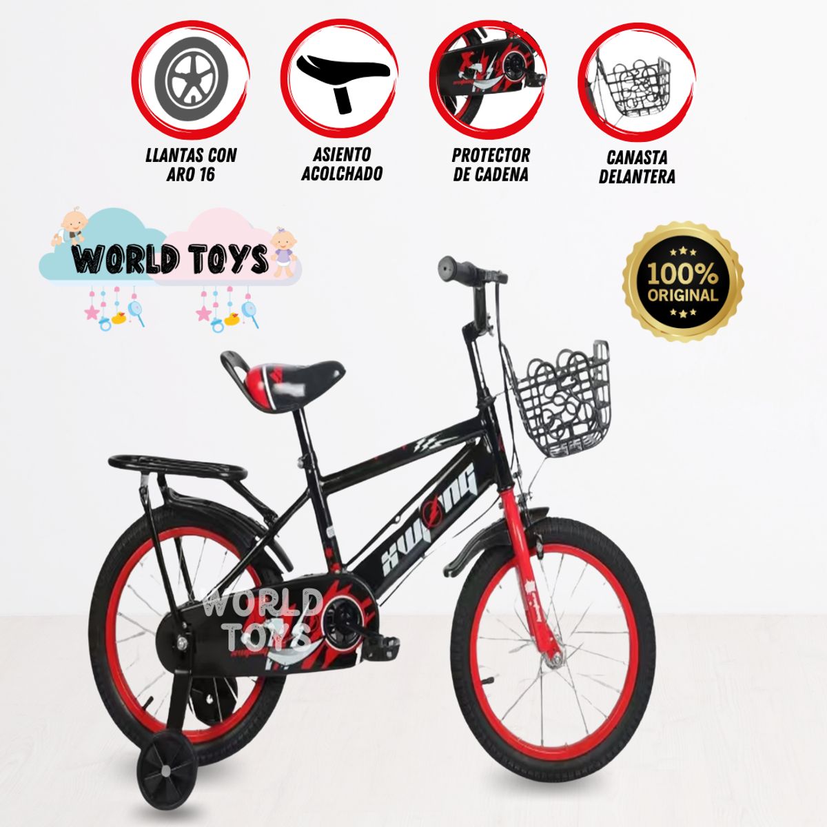 GENERICO - Bicicleta Para Niño Aro 16 «DREW» Red