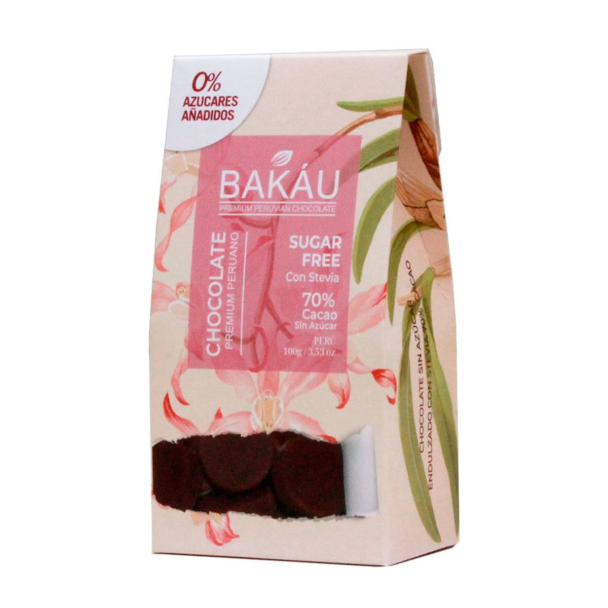 BAKAU - Chocolate con Stevia Bakáu 70% Cacao x 100g