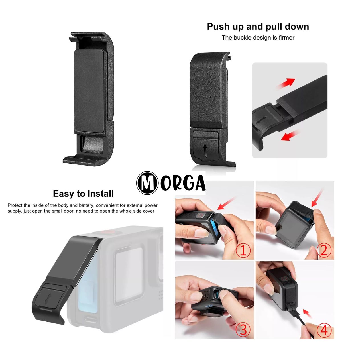 GENERICO - Tapa Lateral para Camaras Gopro 12 11 10 9 Acceso Cargador Antipolvo