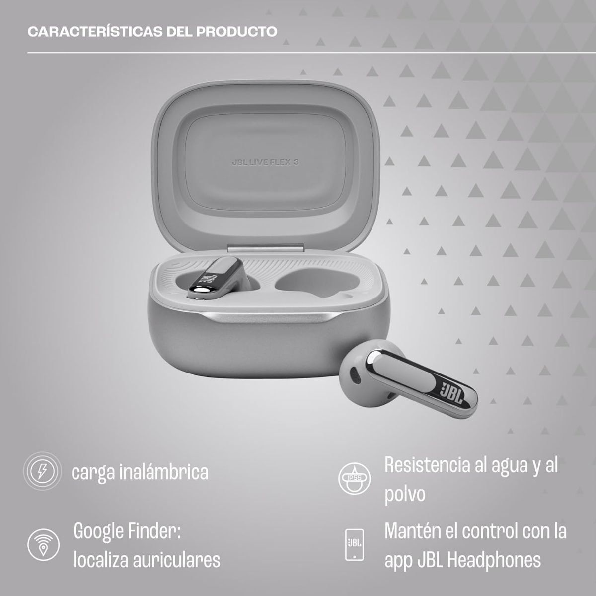 JBL - JBL - Audífono Live Flex 3 ANC Perfect Fit IP54 - Silver