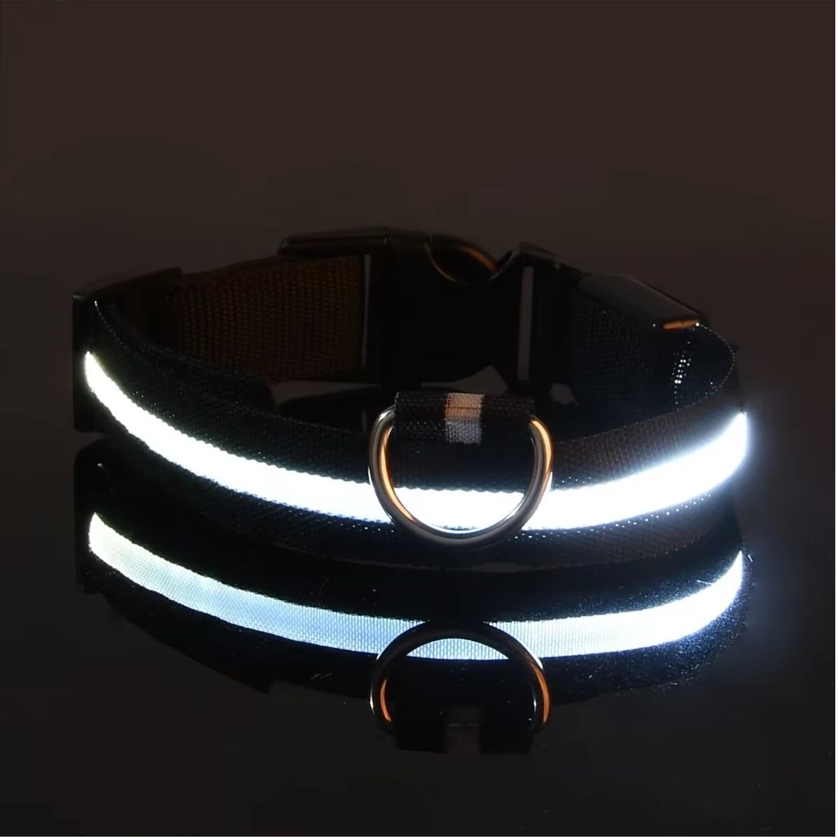 GENERICO - Collar con luz LED Blanca Reflectante Nailon Para Perro