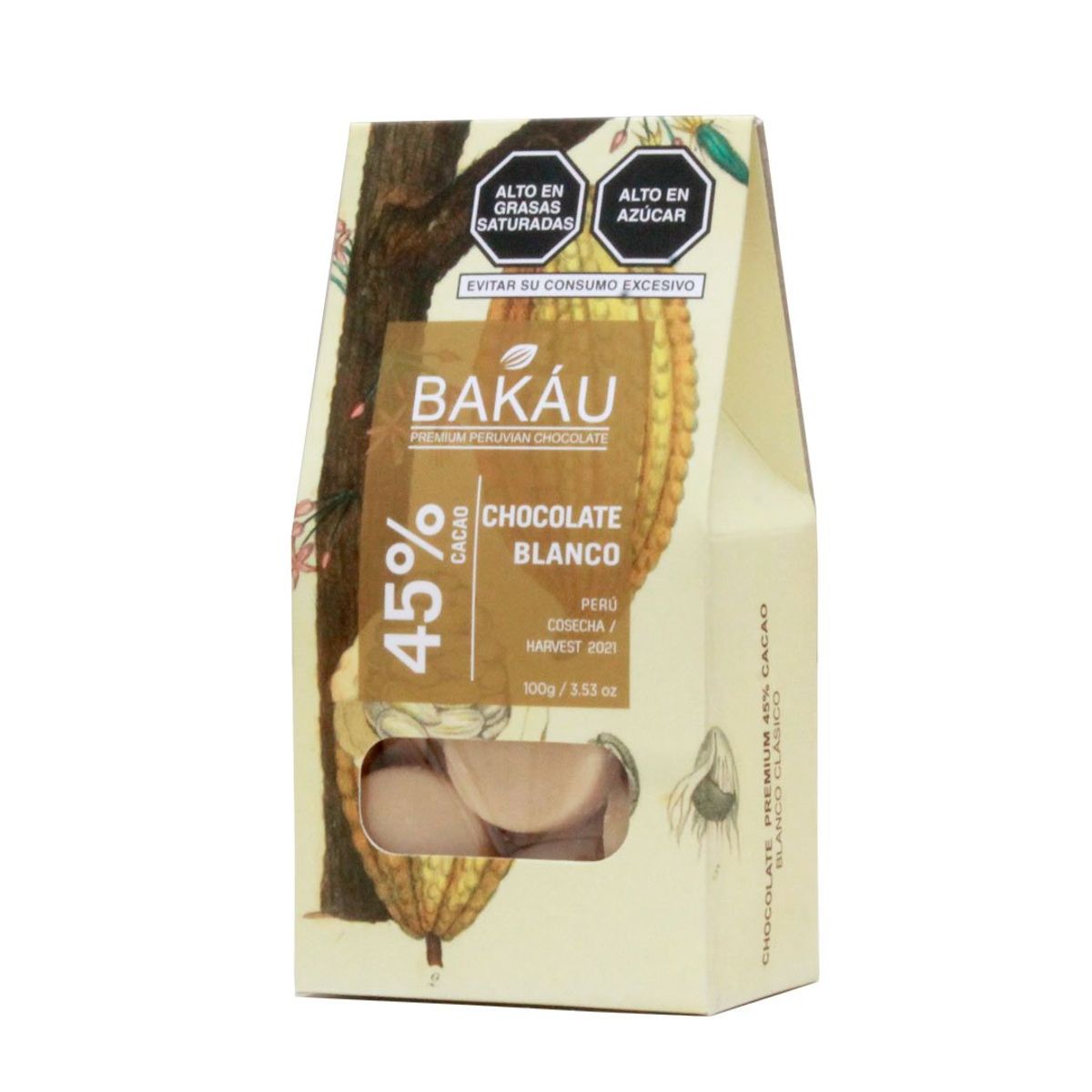 BAKAU - Chocolate Blanco Tradicional Bakáu 45% Cacao x 100g