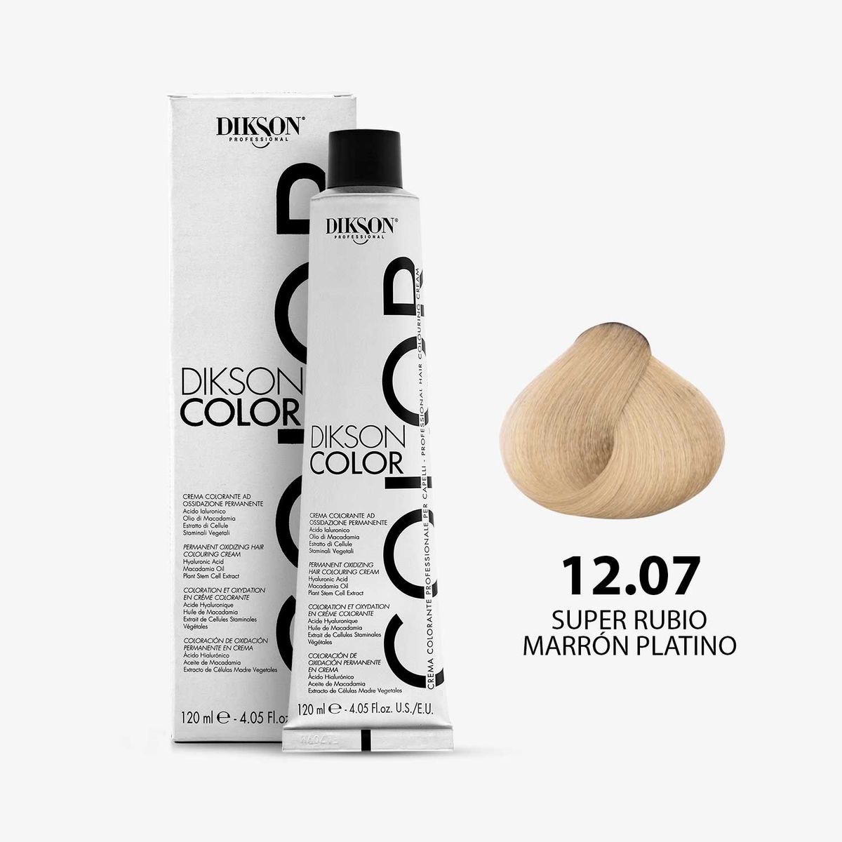 DIKSON - TINTE PARA CABELLO COLOR SUPER RUBIO CASTAÑO PLATINO 12.07 DIKSON PROFESSIONAL
