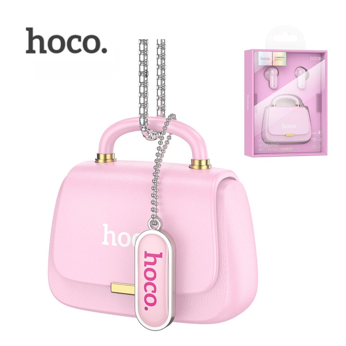 HOCO - HOCO - Audífonos Inalámbricos Bluetooth DES35 - Color Rosado