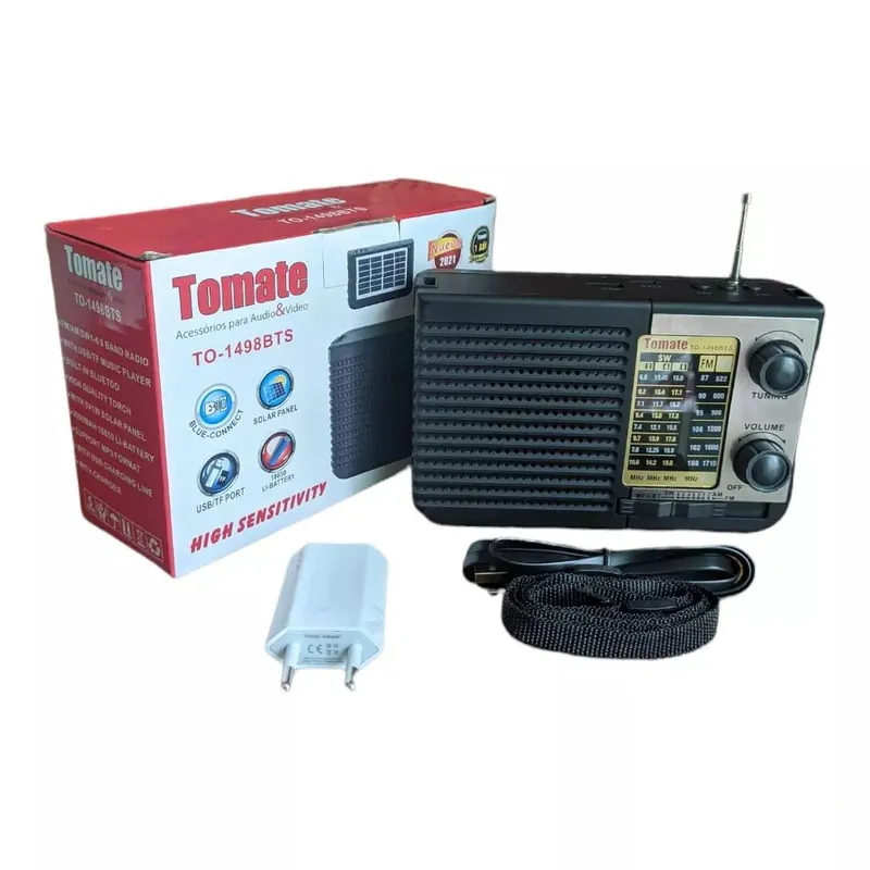 GENERICO - Radio AM y FM vintage con Panel Solar Bluetooth recargable