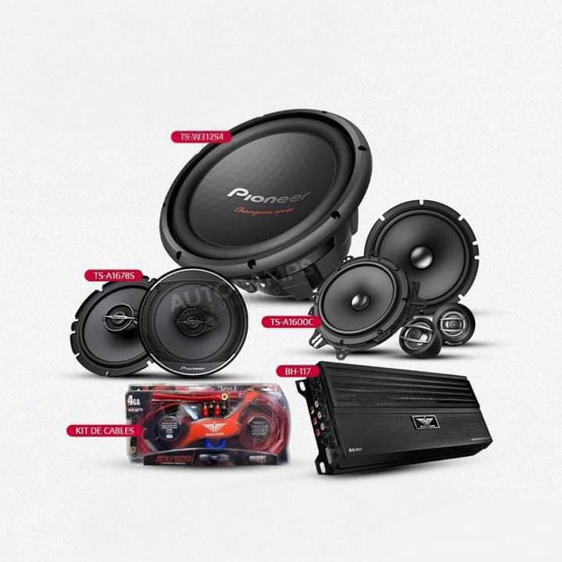 PIONEER - combo de audio completo en pioneer original parlantes  etc