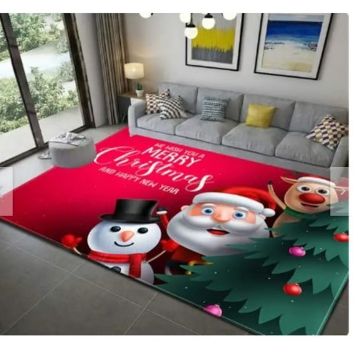 GENERICO - Alfombra Navideña Antideslizante Grande A1