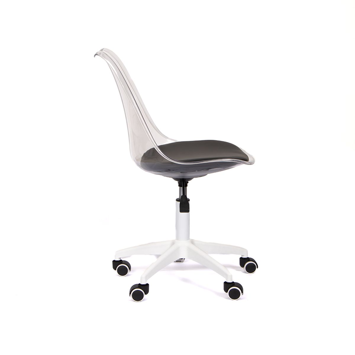 GRUPO CB - Silla Giratoria Acolchada Modelo Eames Transparente con Asiento Negro