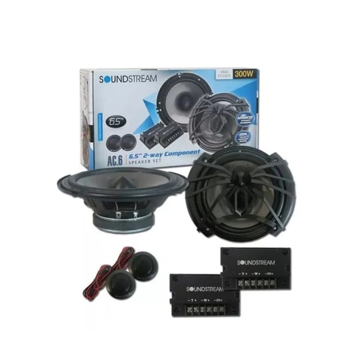 SOUNDSTREAM - Componente Soundstream 300w 6.5 Parlante+tweeter+crossower