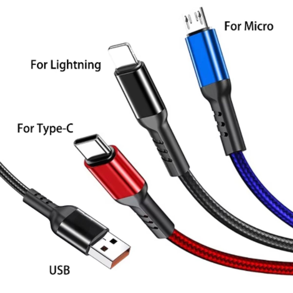 GENERICO - Cable de carga rapida 3 en 1