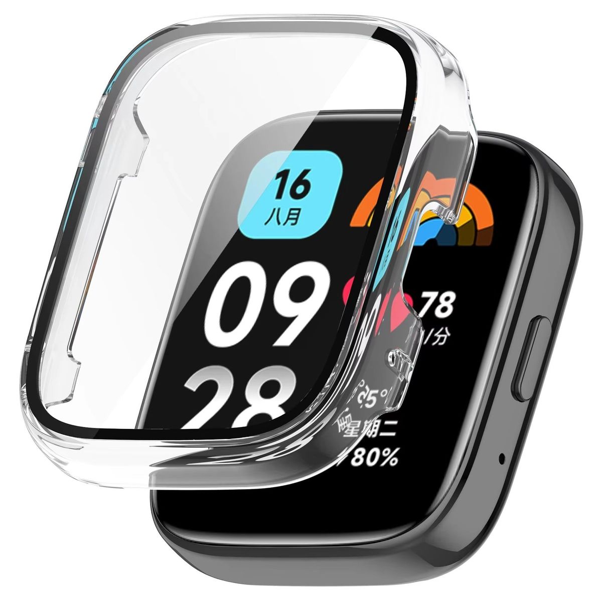 GENERICO - Case 360 + Vidrio para REDMI WATCH 3 ACTIVE - Transparente