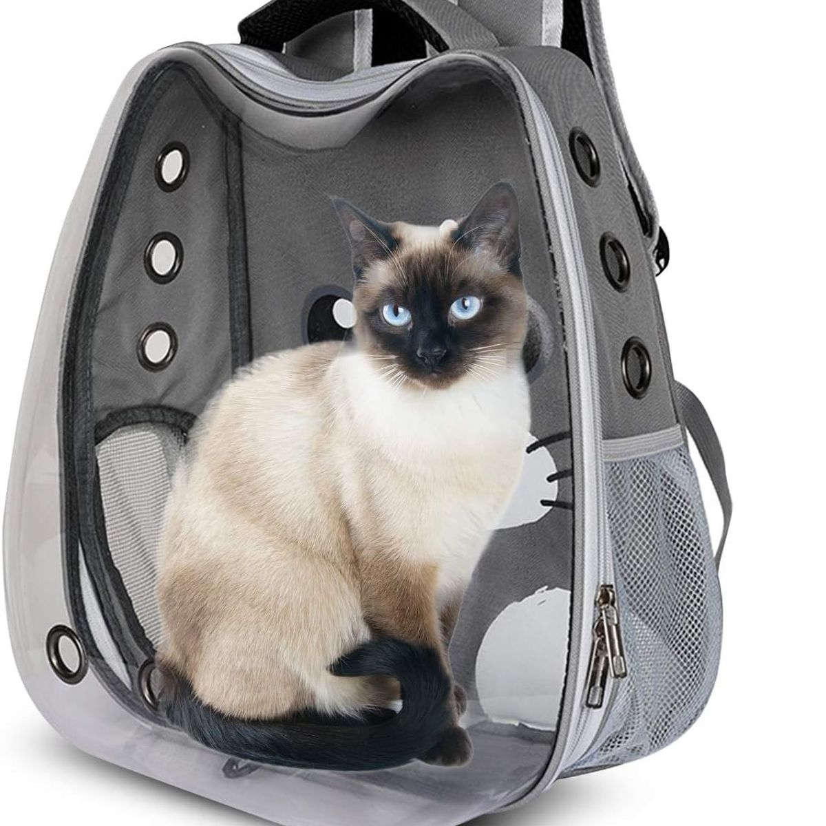 GENERICO - Mochilas para Mascotas para Perros y Gatos Color Gris