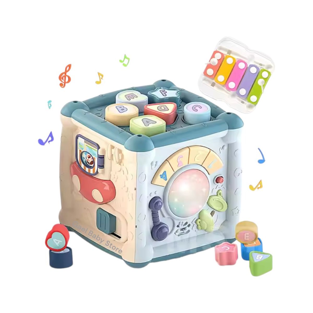 GENERICO - JUGUETE CUBO DE APRENDIZAJE MUSICAL  PARA BEBÉS Y NIÑOS