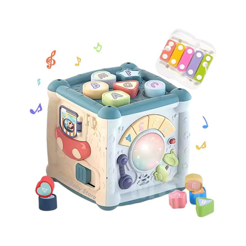 GENERICO - JUGUETE CUBO DE APRENDIZAJE MUSICAL  PARA BEBÉS Y NIÑOS