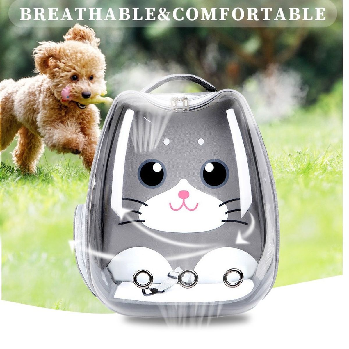 GENERICO - Mochilas para Mascotas para Perros y Gatos Color Gris