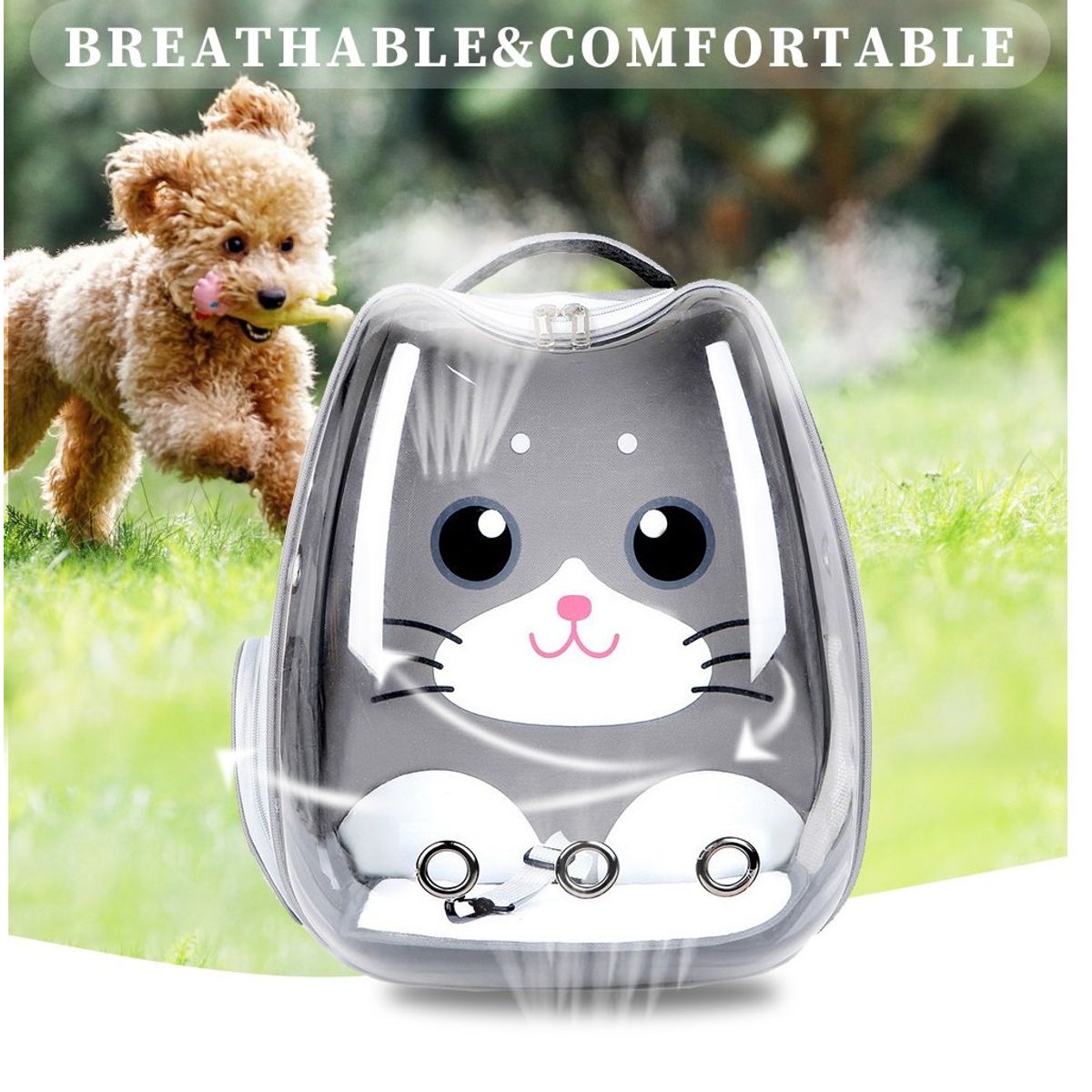 GENERICO - Mochilas para Mascotas para Perros y Gatos Color Gris