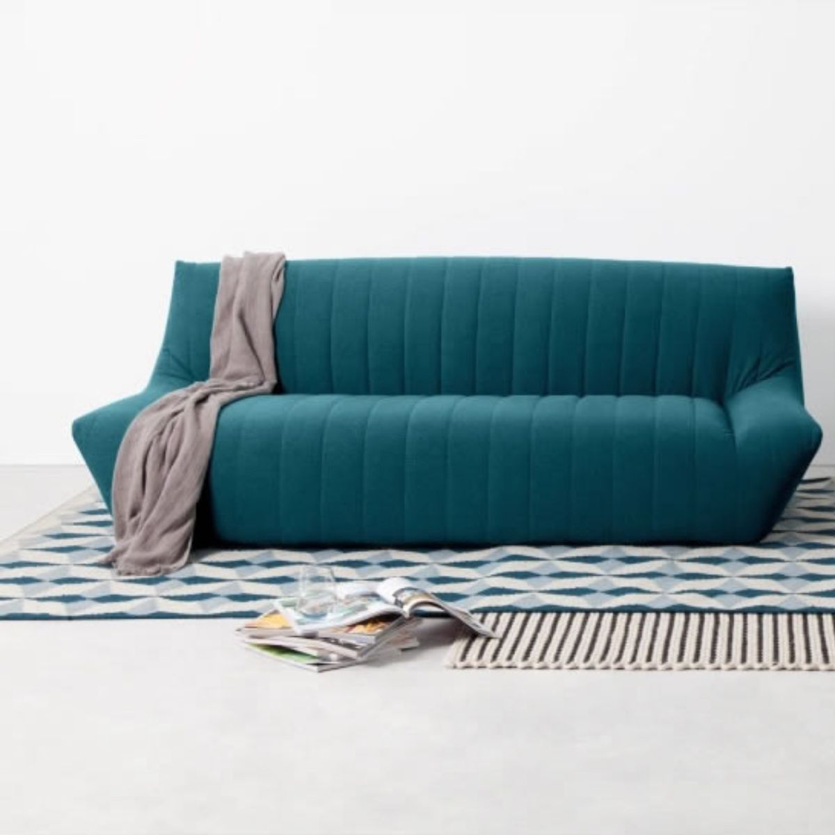 YOLODECORO - Sofá de 3 Cuerpos Ivan Azul Mineral