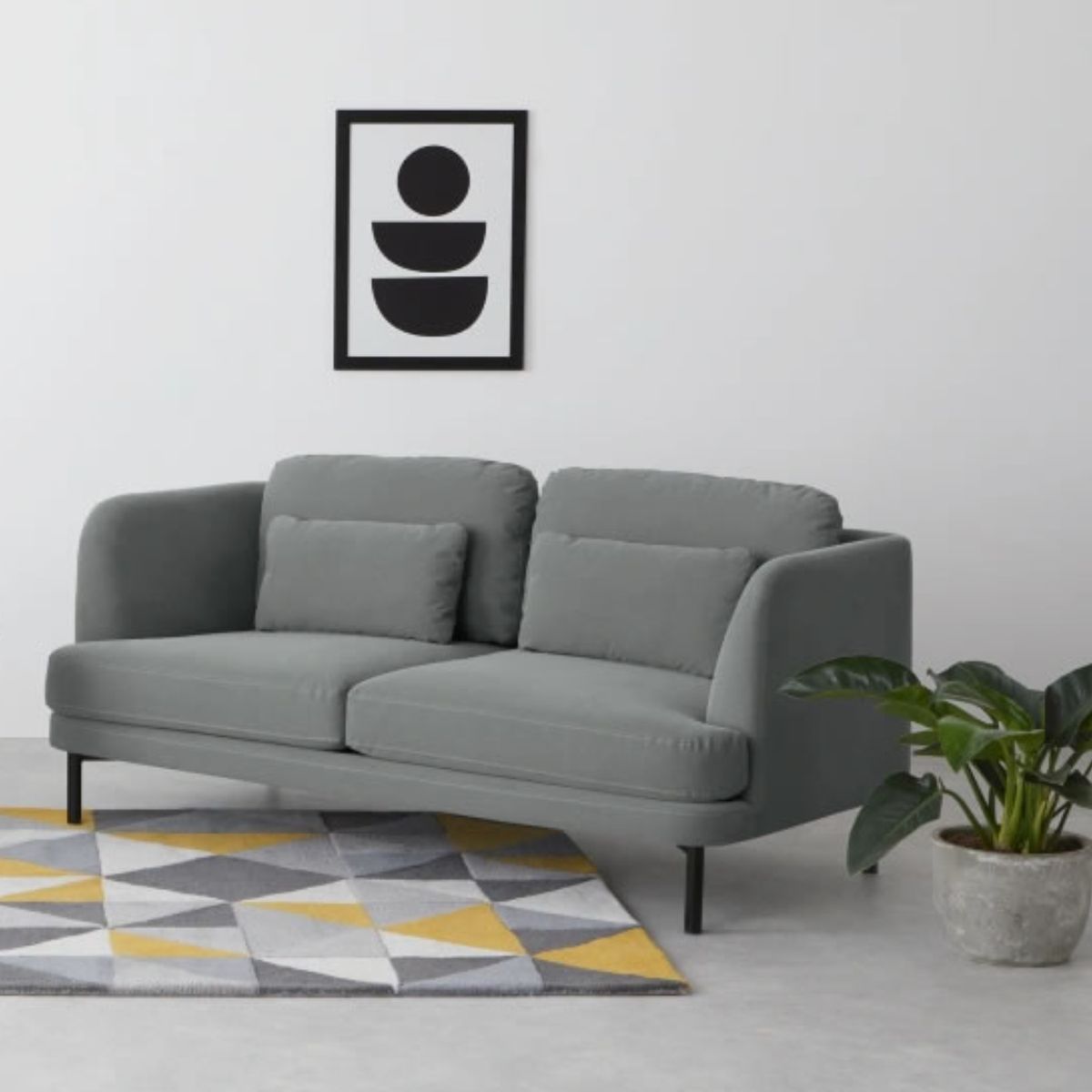 YOLODECORO - Sofá de 2 Cuerpos Herman Algodón Gris