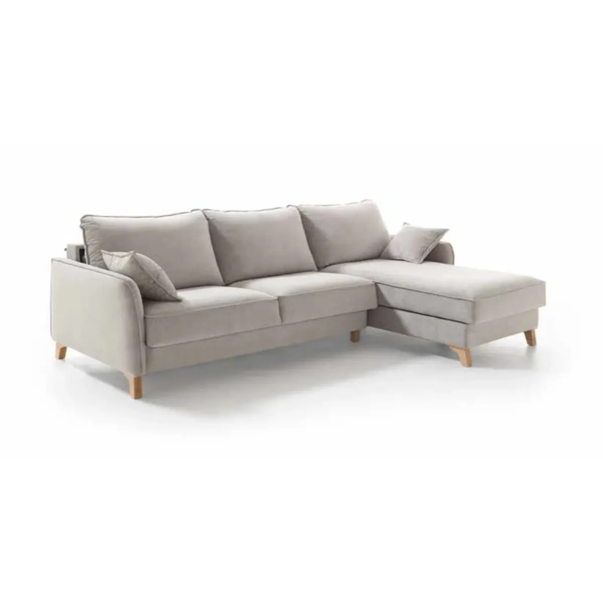 YOLODECORO - Seccional con Chaise Longue a la Derecha Litchy Blanco