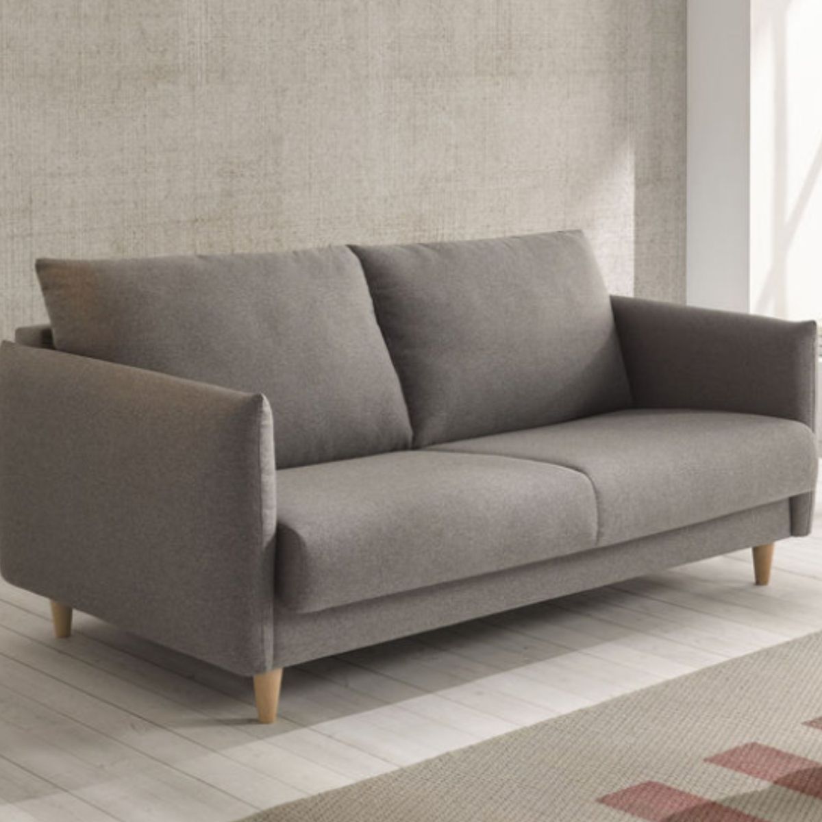 YOLODECORO - Sofá 3 Cuerpos Minimal Gris Oscuro