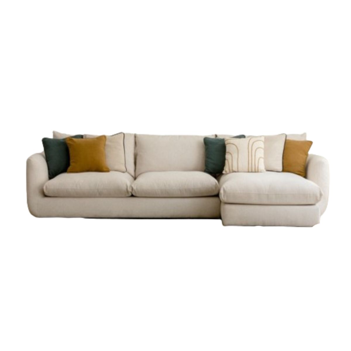 YOLODECORO - Seccional con Chaise Longue a la Derecha Cuzco Beige